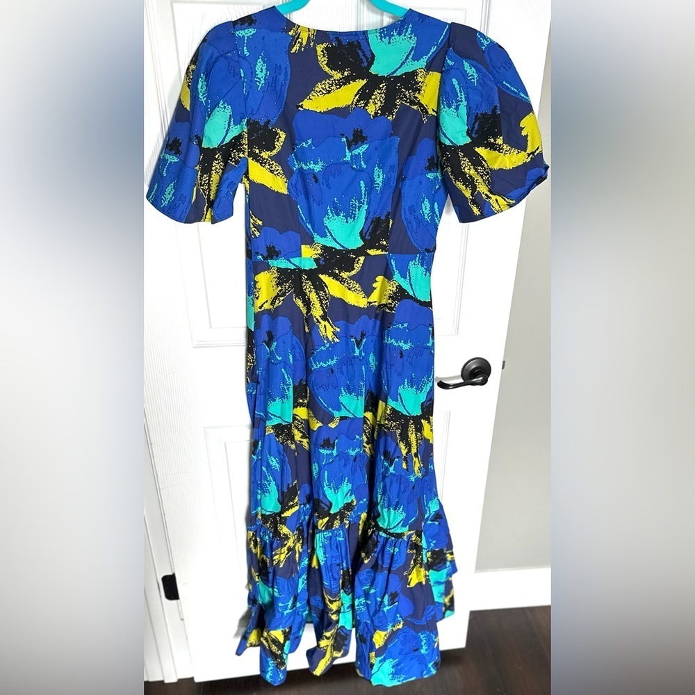 ‼️RARE‼️🎸Christopher John Rogers🎸🔥NWT🔥Floral Puff Sleeve Tiered Maxi Dress—4 - Picture 11 of 14